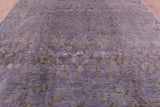 Purple William Morris Hand Knotted Wool Rug - 9' 0" X 11' 8" - Golden Nile