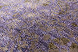 Purple William Morris Hand Knotted Wool Rug - 9' 0" X 11' 8" - Golden Nile