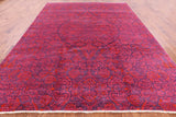 Purple William Morris Hand Knotted Wool Area Rug - 9' 0" X 11' 10" - Golden Nile