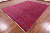 Purple William Morris Hand Knotted Wool Area Rug - 9' 0" X 11' 10" - Golden Nile