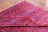 Purple William Morris Hand Knotted Wool Area Rug - 9' 0" X 11' 10" - Golden Nile