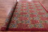 Red William Morris Hand Knotted Wool Rug - 9' 0" X 12' 1" - Golden Nile