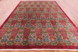 Red William Morris Hand Knotted Wool Rug - 9' 0" X 12' 1" - Golden Nile
