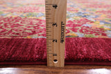 Red William Morris Hand Knotted Wool Rug - 9' 0" X 12' 1" - Golden Nile