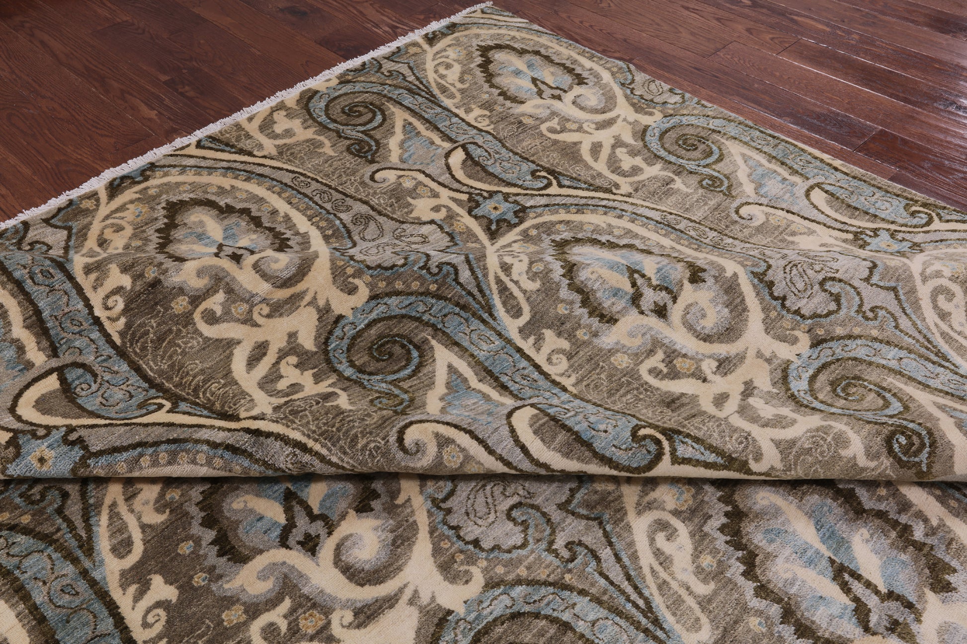 William Morris Handmade Wool Rug - 9' 0" X 18' 1" - Golden Nile