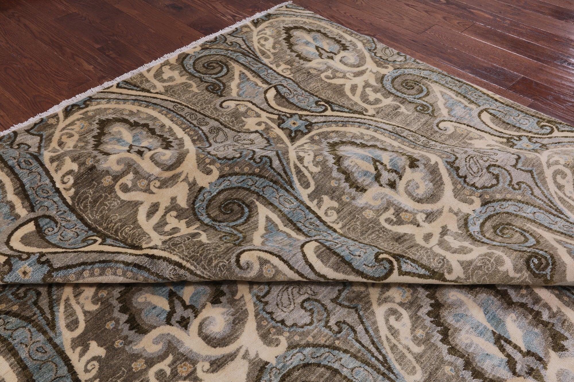 William Morris Handmade Wool Rug - 9' 0" X 18' 1" - Golden Nile