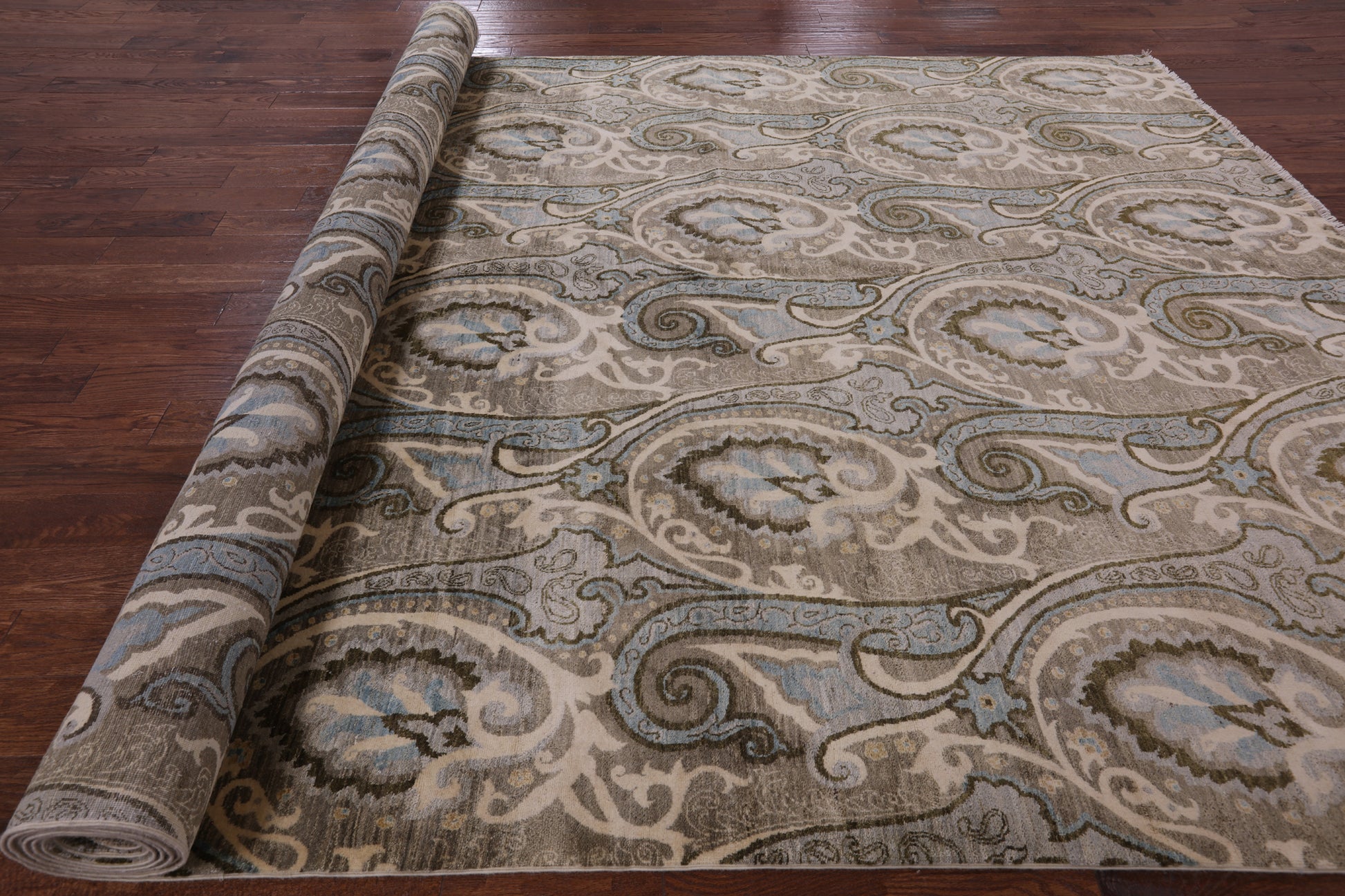William Morris Handmade Wool Rug - 9' 0" X 18' 1" - Golden Nile