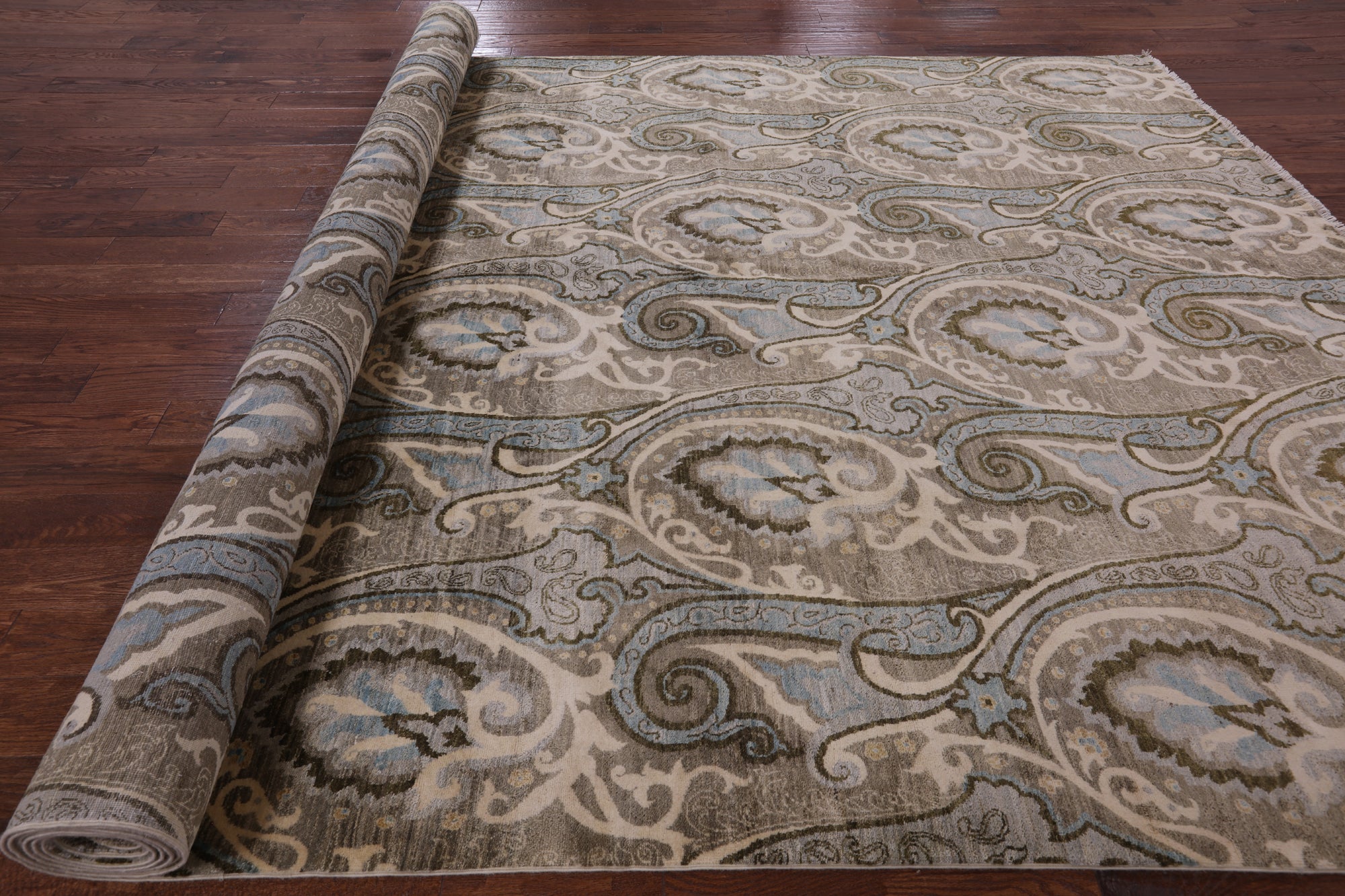 William Morris Handmade Wool Rug - 9' 0" X 18' 1" - Golden Nile