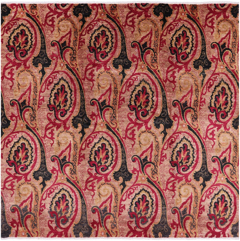 Square William Morris Hand Knotted Rug - 8' 9