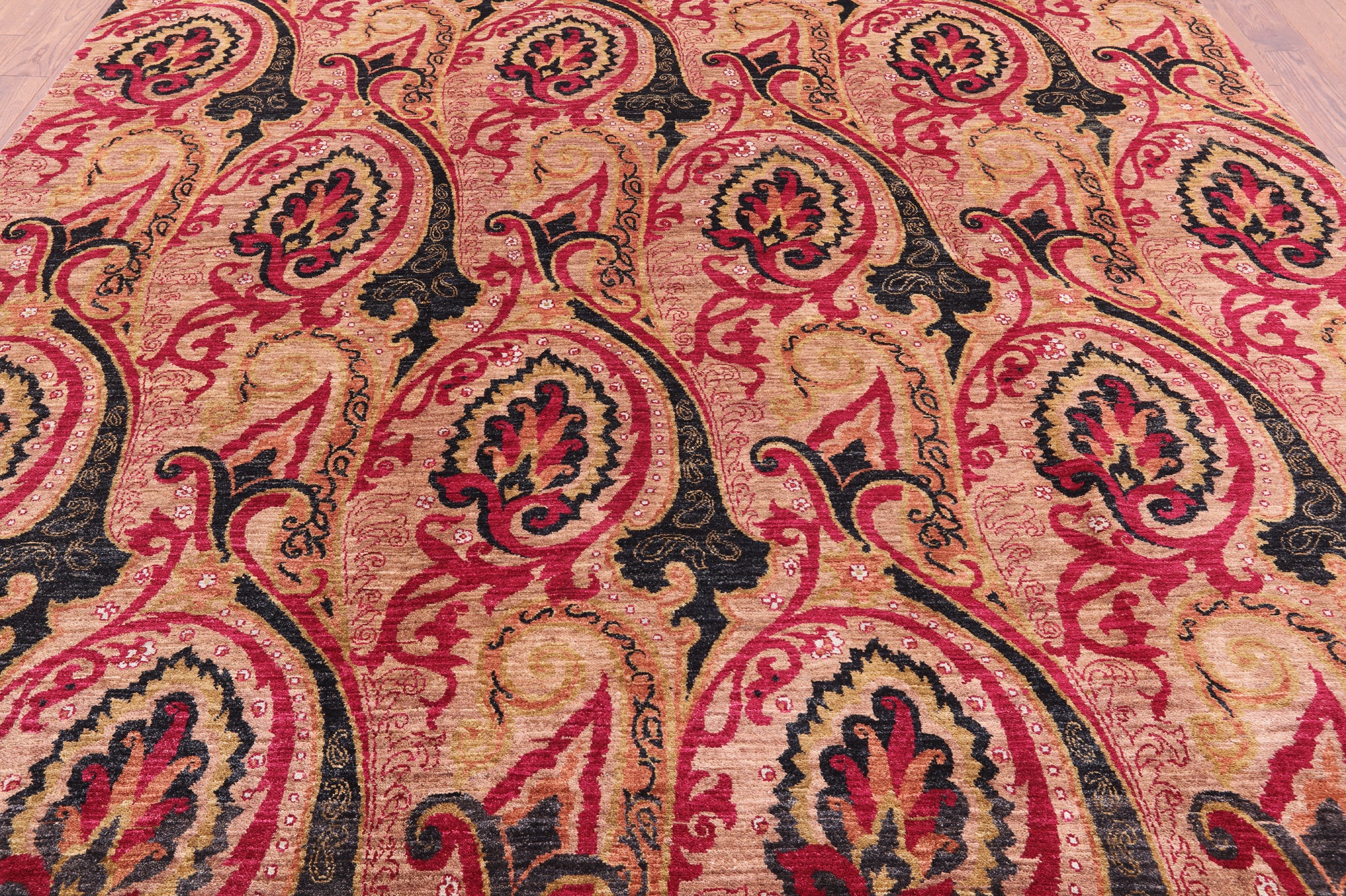 Square William Morris Hand Knotted Rug - 8' 9" X 9' 0" - Golden Nile