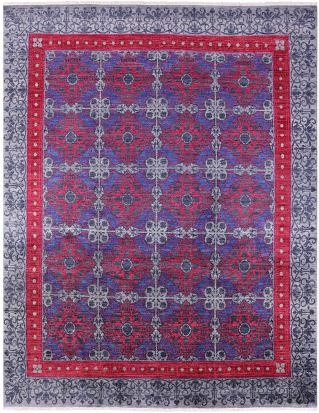 Grey William Morris Handmade Wool Rug - 8' 11" X 11' 6" - Golden Nile