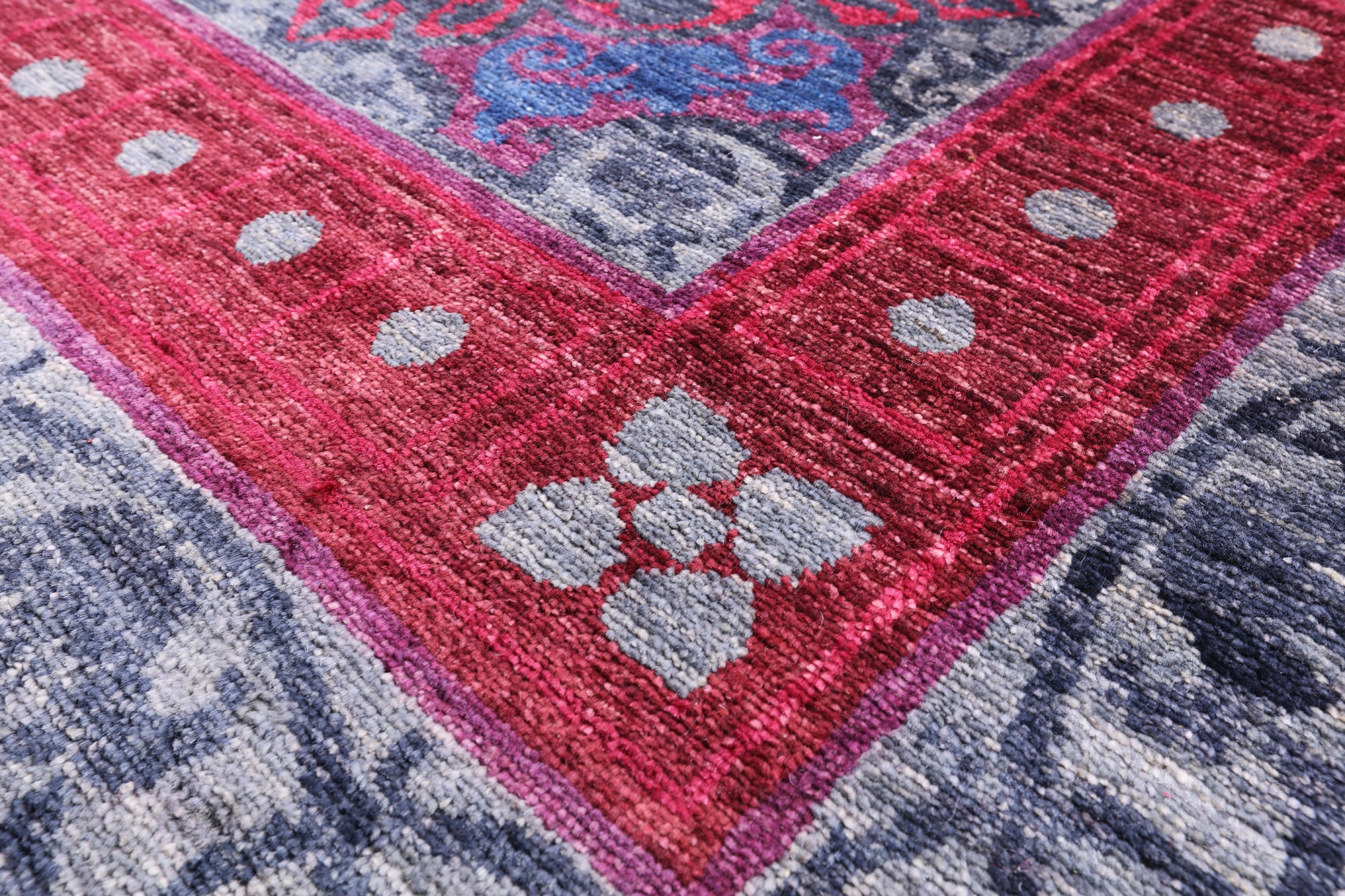 Grey William Morris Handmade Wool Rug - 8' 11" X 11' 6" - Golden Nile