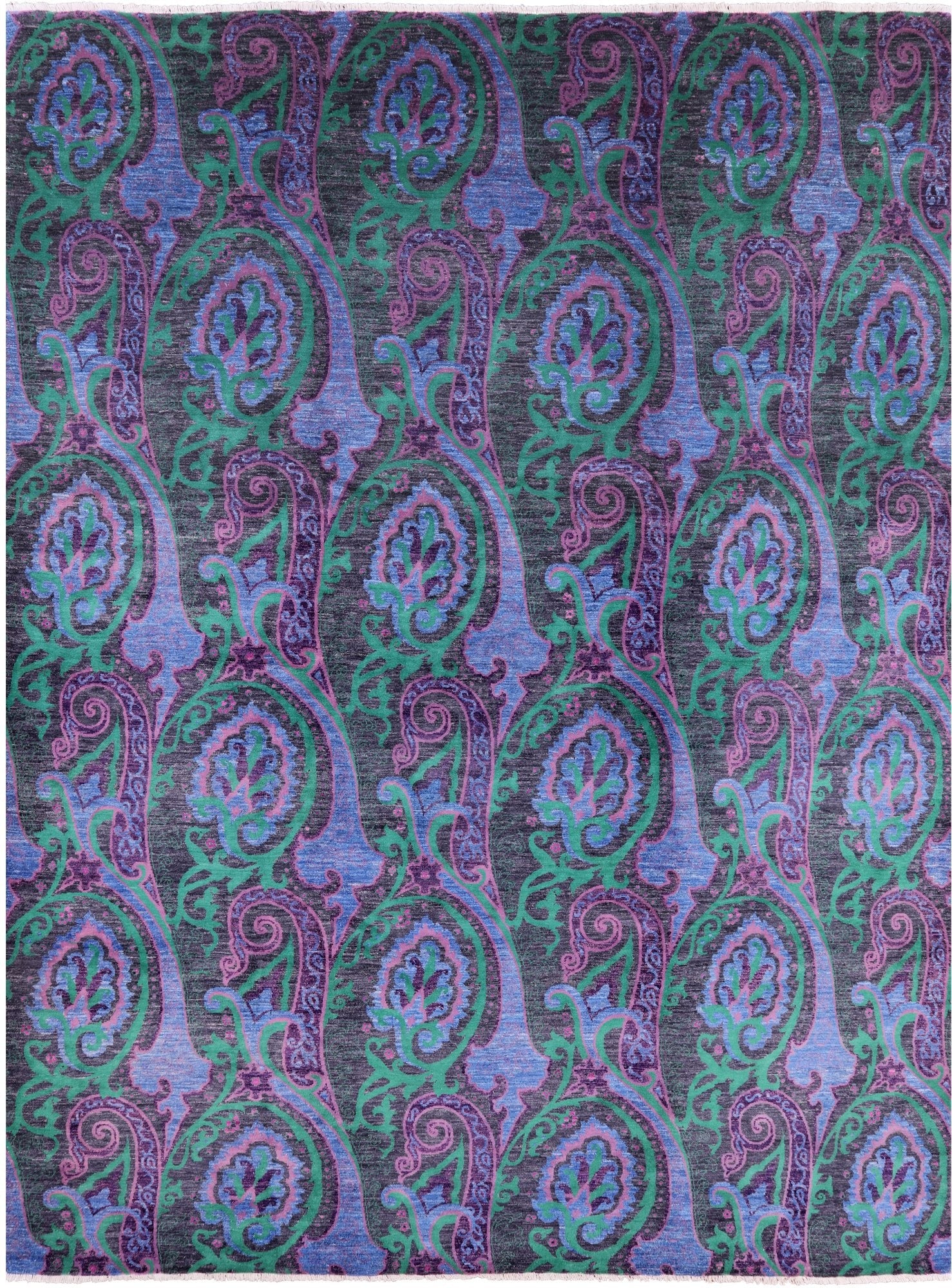 William Morris Handmade Wool Rug - 9' 0" X 12' 0" - Golden Nile
