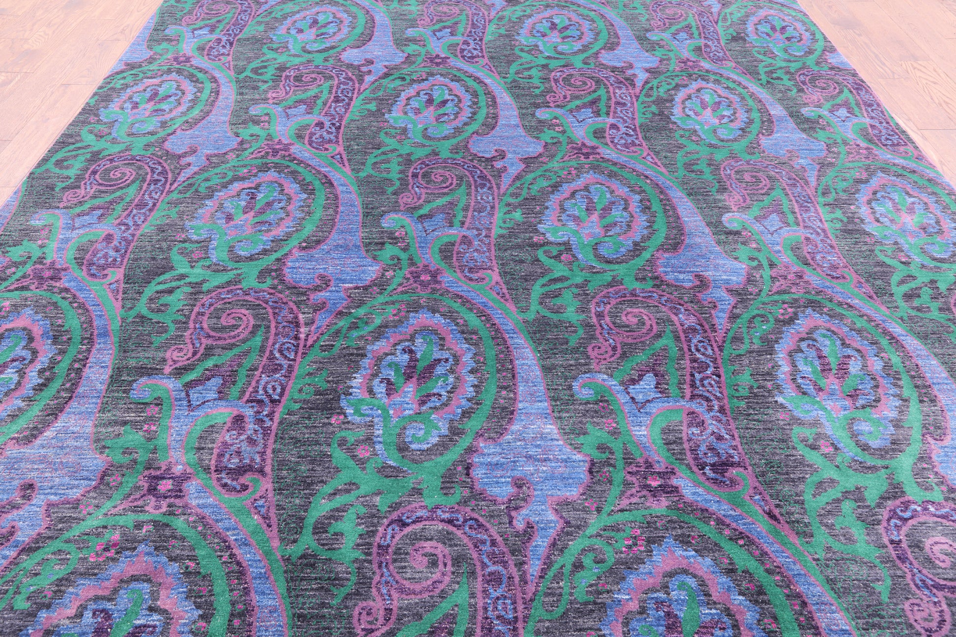 William Morris Handmade Wool Rug - 9' 0" X 12' 0" - Golden Nile