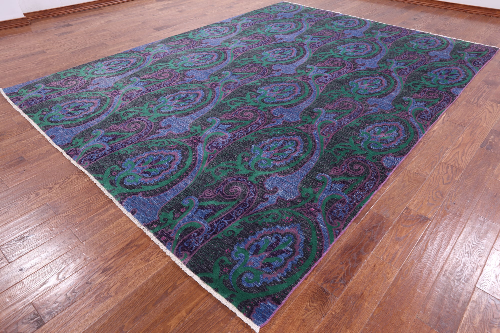 William Morris Handmade Wool Rug - 9' 0" X 12' 0" - Golden Nile