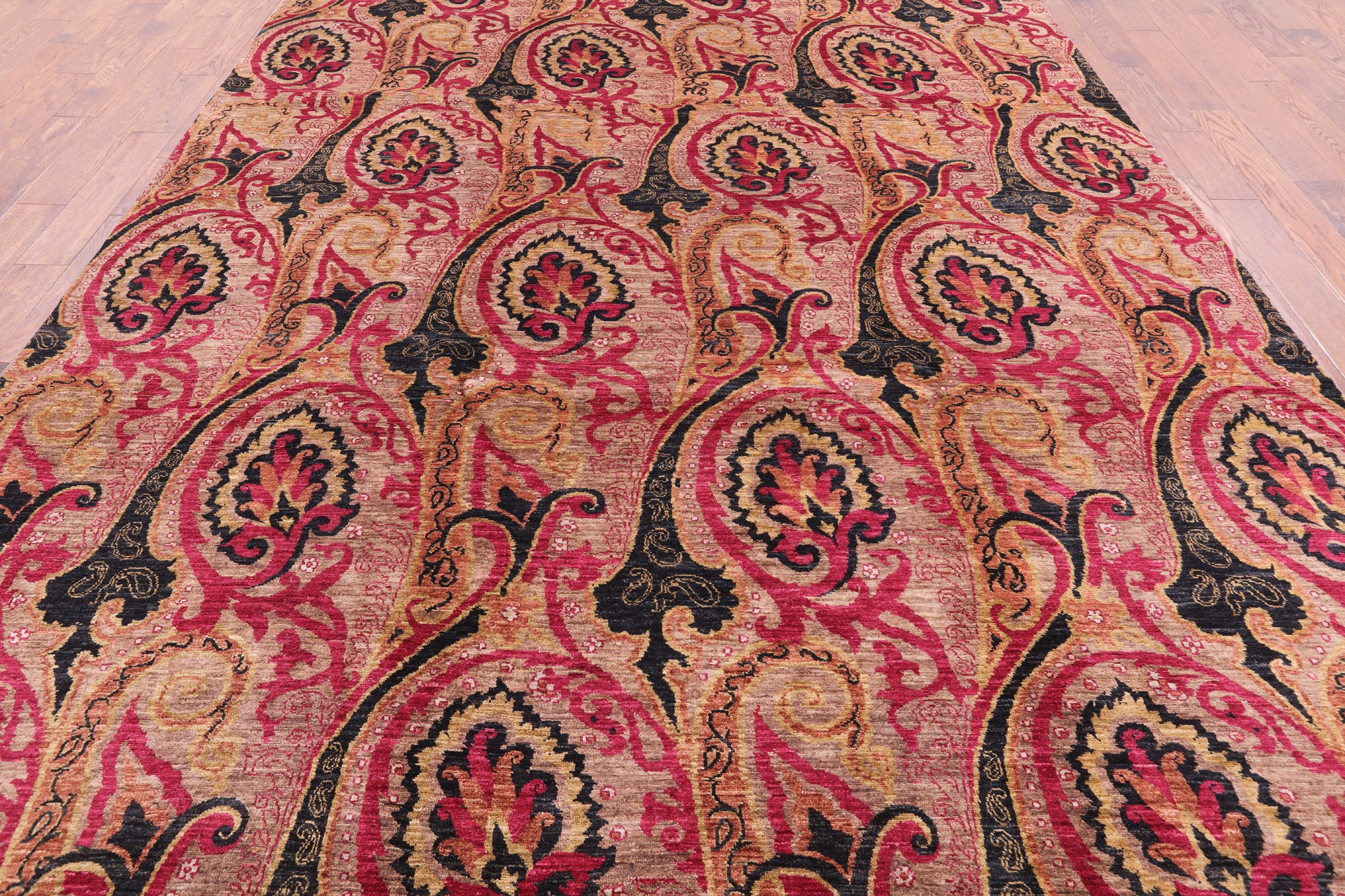 William Morris Handmade Wool Rug - 8' 11" X 12' 0" - Golden Nile
