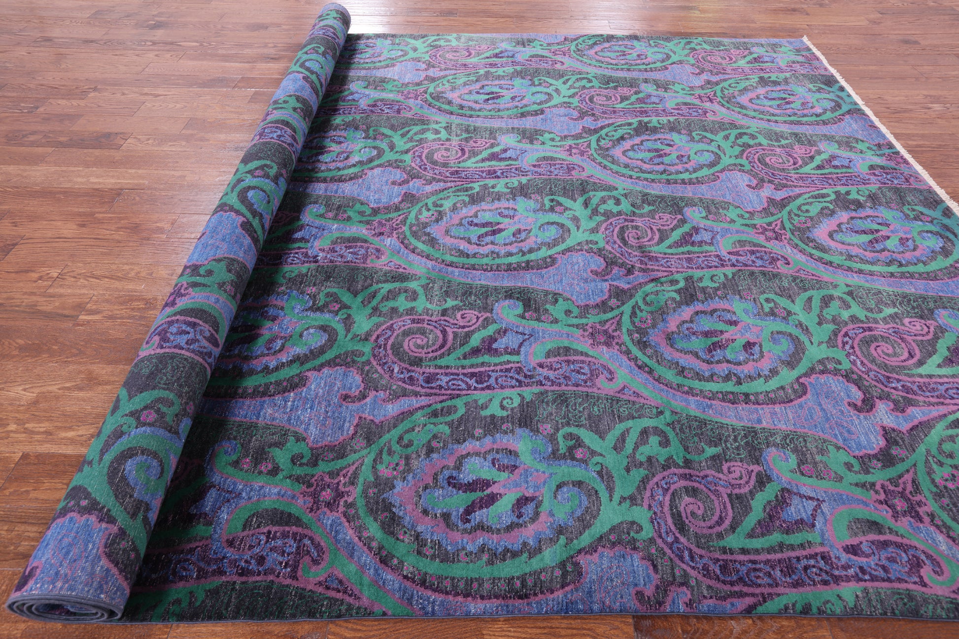 William Morris Hand Knotted Wool Rug - 9' 0" X 12' 5" - Golden Nile