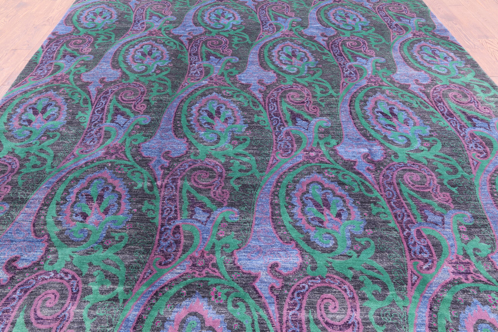 William Morris Hand Knotted Wool Rug - 9' 0" X 12' 5" - Golden Nile