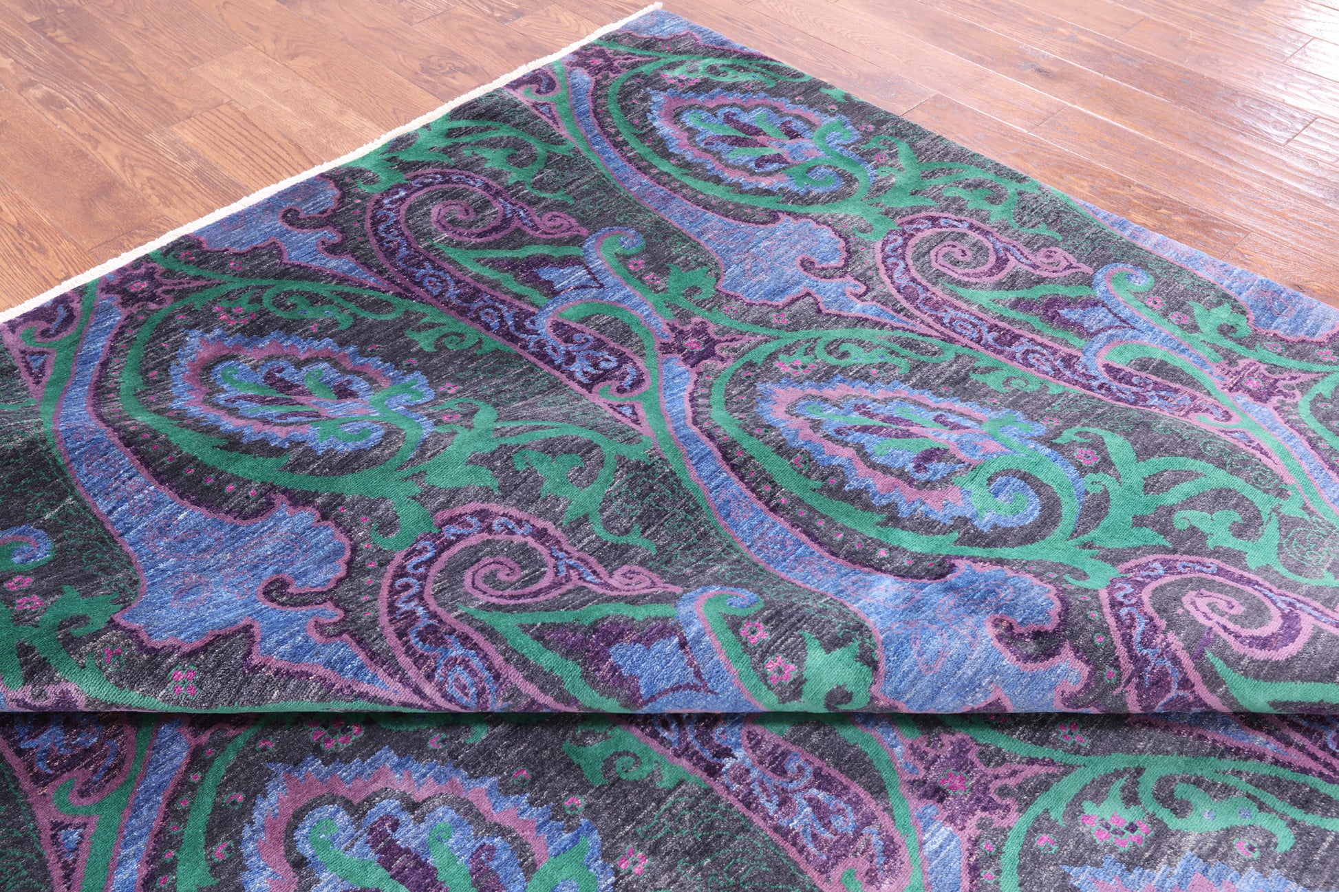 William Morris Hand Knotted Wool Rug - 9' 0" X 12' 5" - Golden Nile
