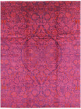 Purple William Morris Hand Knotted Wool Area Rug - 8' 10" X 11' 10" - Golden Nile