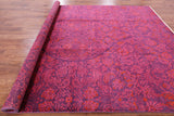 Purple William Morris Hand Knotted Wool Area Rug - 8' 10" X 11' 10" - Golden Nile