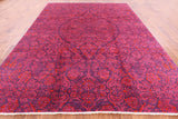Purple William Morris Hand Knotted Wool Area Rug - 8' 10" X 11' 10" - Golden Nile