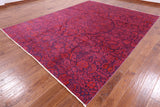 Purple William Morris Hand Knotted Wool Area Rug - 8' 10" X 11' 10" - Golden Nile