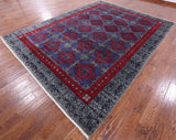 Grey William Morris Handmade Wool Rug - 9' 0" X 11' 8" - Golden Nile