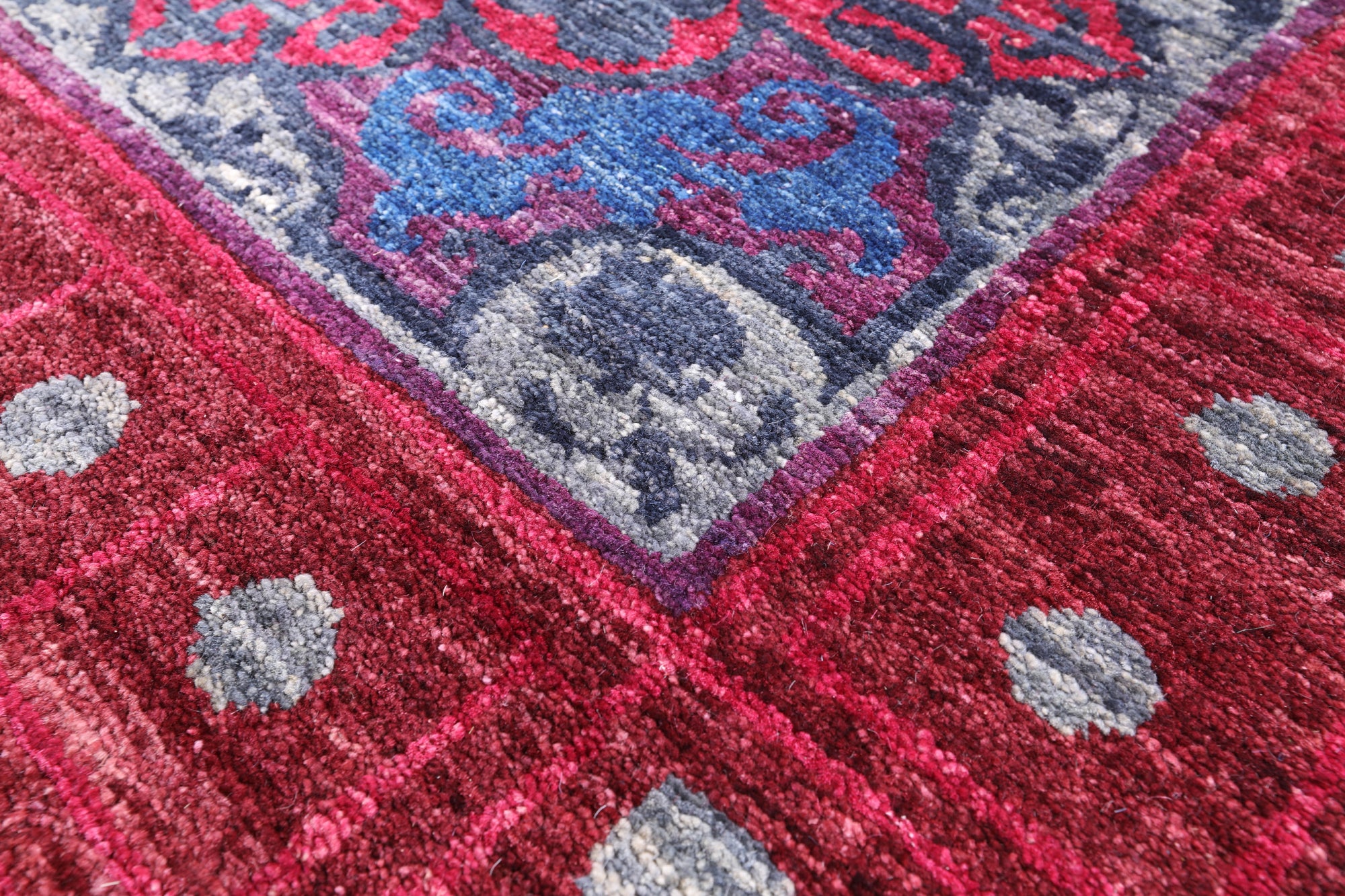 Grey William Morris Handmade Wool Rug - 9' 0" X 11' 8" - Golden Nile