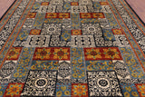 Black William Morris Handmade Wool Area Rug - 9' 2" X 12' 1" - Golden Nile
