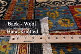 Black William Morris Handmade Wool Area Rug - 9' 2" X 12' 1" - Golden Nile