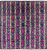 Square William Morris Handmade Wool Rug - 7' 11" X 8' 2" - Golden Nile