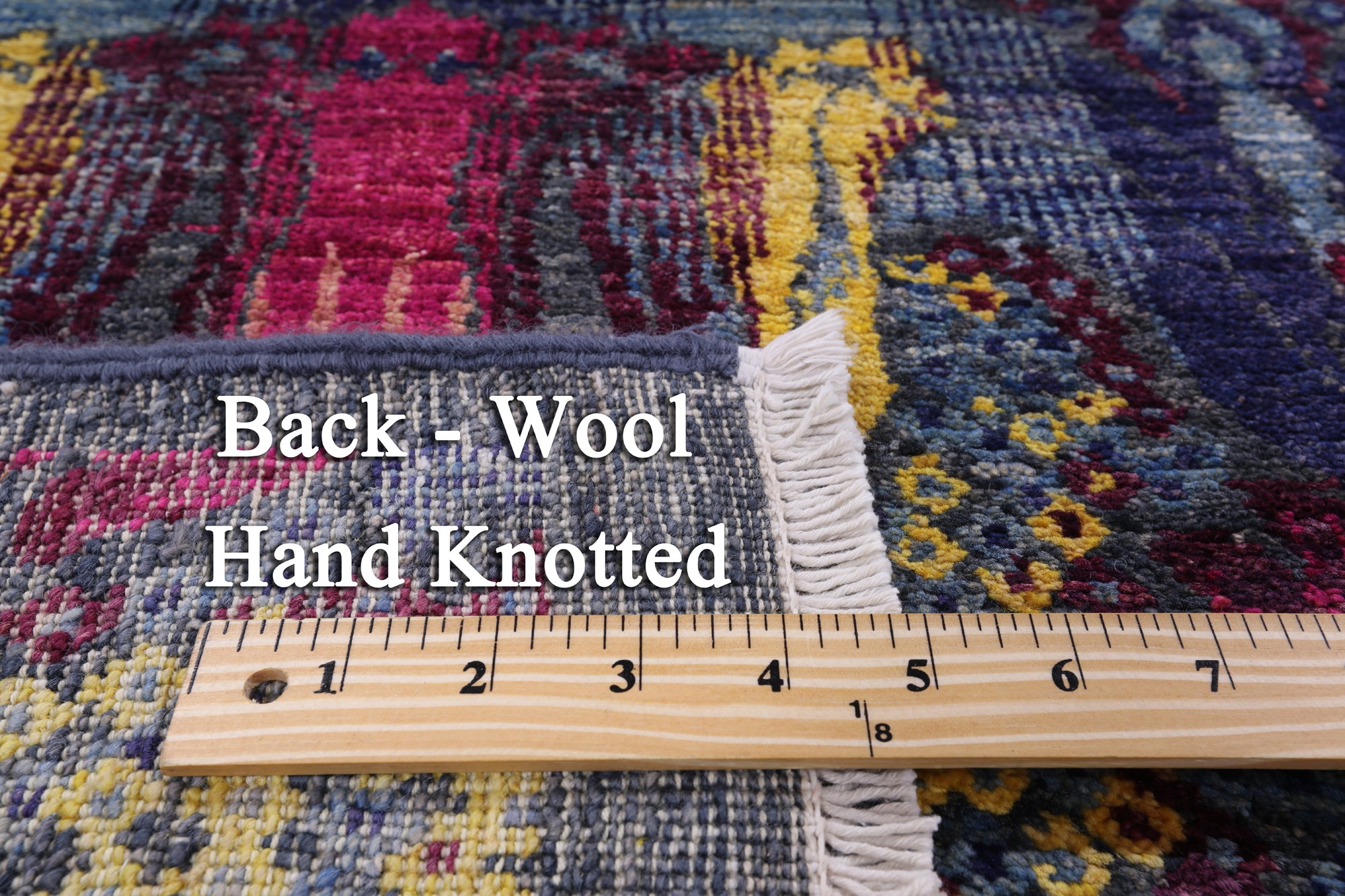 Square William Morris Handmade Wool Rug - 7' 11" X 8' 2" - Golden Nile