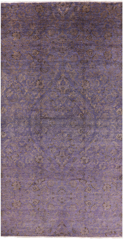 Purple William Morris Handmade Wool Rug - 8' 0