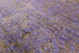 Purple William Morris Handmade Wool Rug - 8' 0" X 16' 0" - Golden Nile