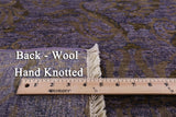 Purple William Morris Handmade Wool Rug - 8' 0" X 16' 0" - Golden Nile
