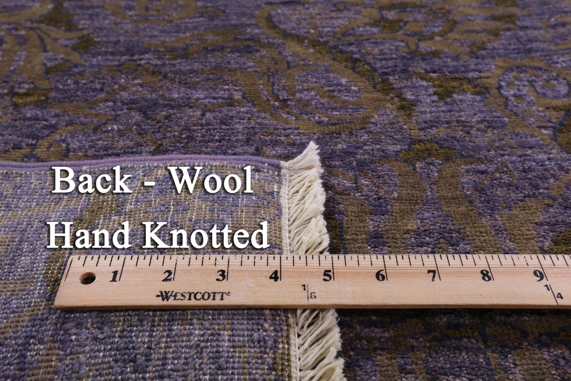 Purple William Morris Handmade Wool Rug - 8' 0" X 16' 0" - Golden Nile