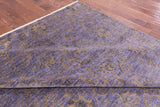 Purple William Morris Handmade Wool Rug - 8' 0" X 16' 0" - Golden Nile