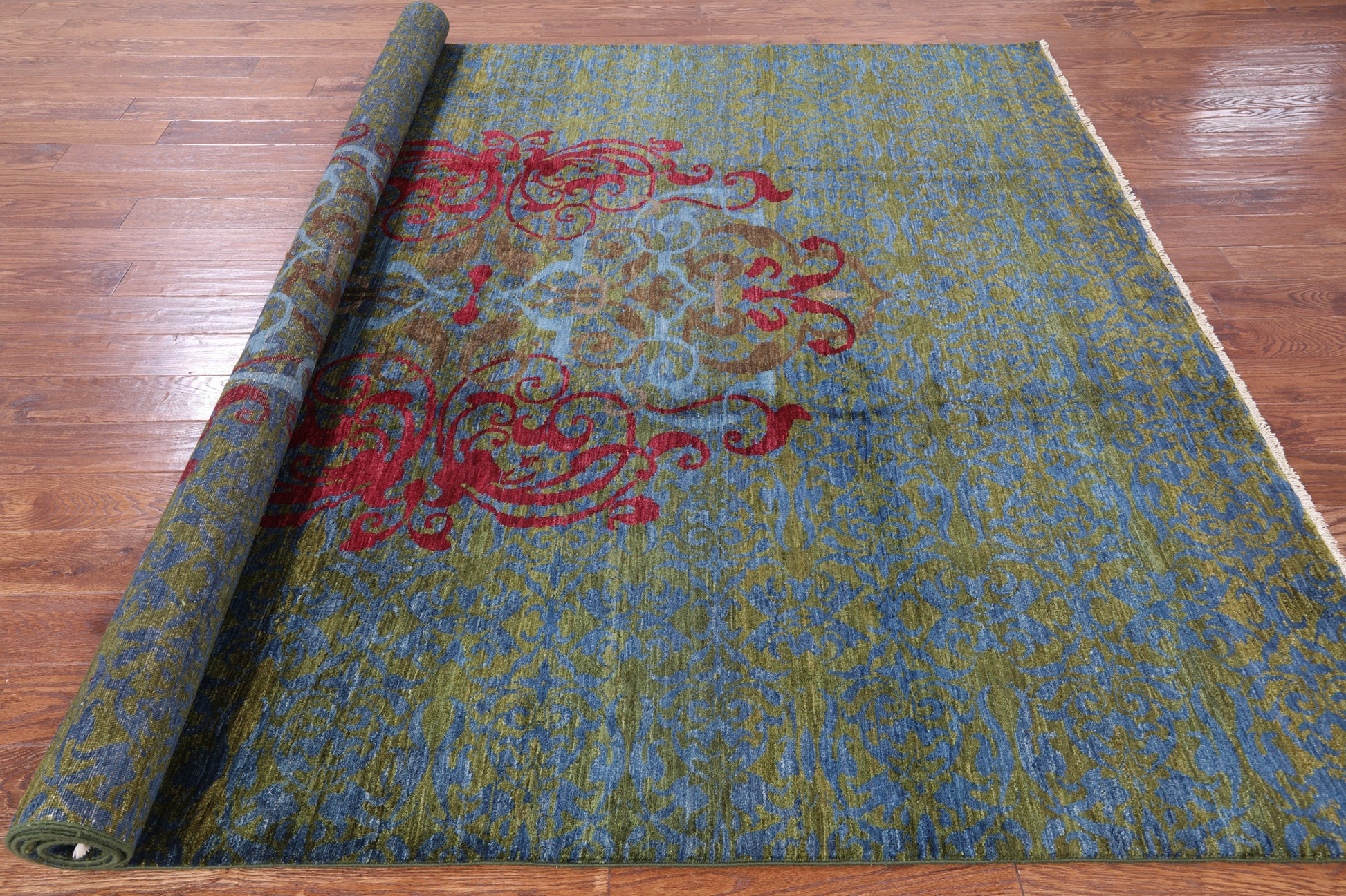 William Morris Hand Knotted Wool Area Rug - 7' 11" X 9' 8" - Golden Nile