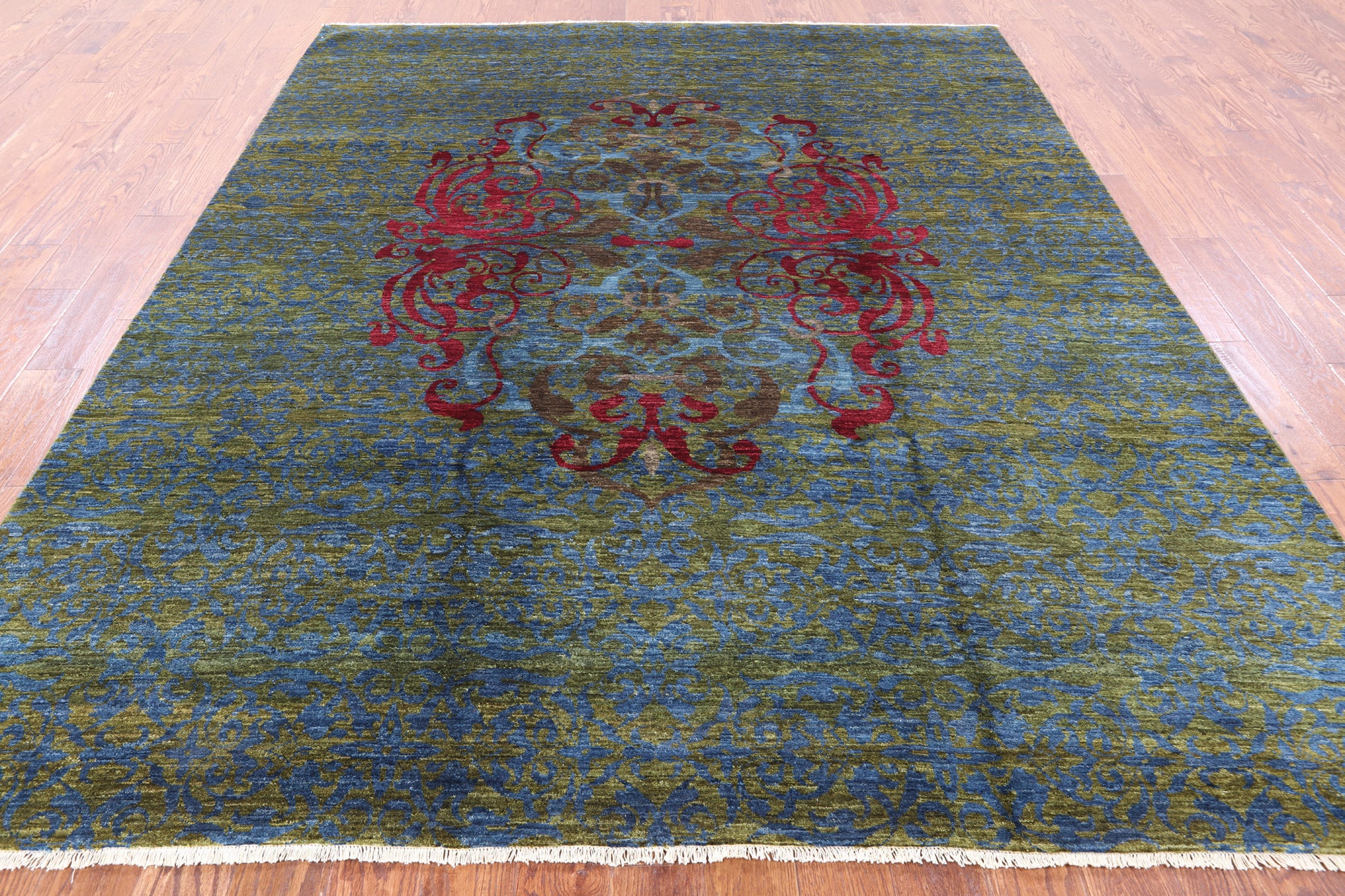William Morris Hand Knotted Wool Area Rug - 7' 11" X 9' 8" - Golden Nile