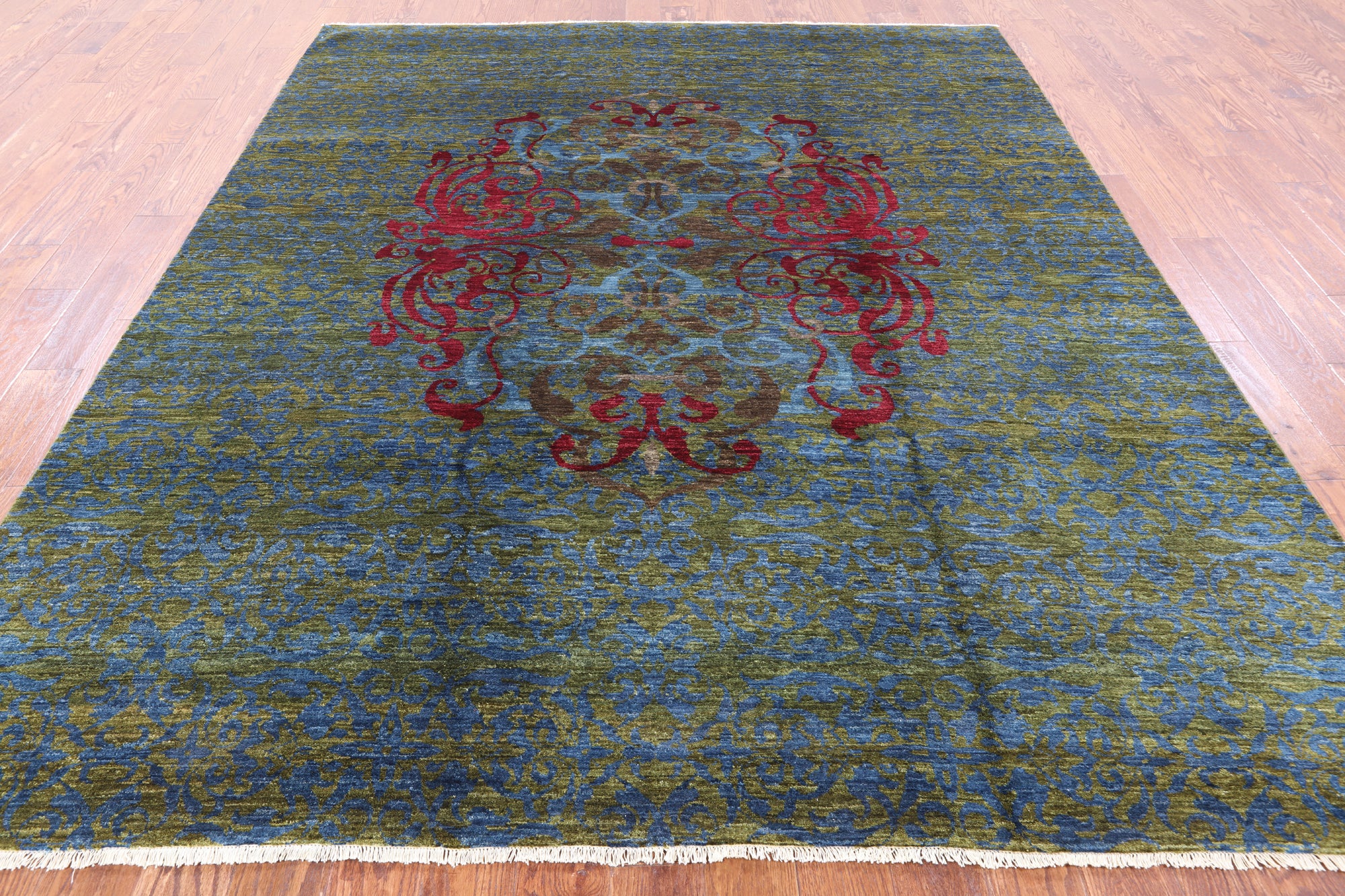 William Morris Hand Knotted Wool Area Rug - 7' 11" X 9' 8" - Golden Nile