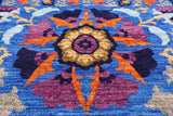 Blue William Morris Handmade Wool Rug - 8' 2" X 10' 2" - Golden Nile