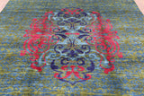 Green Wiiliam Morris Hand Knotted Wool Area Rug - 7' 9" X 9' 6" - Golden Nile
