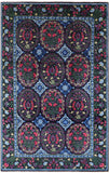 Black William Morris Handmade Wool Area Rug - 8' 0" X 12' 7" - Golden Nile