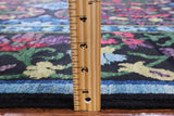 Black William Morris Handmade Wool Area Rug - 8' 0" X 12' 7" - Golden Nile