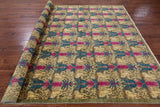Green William Morris Hand Knotted Wool Area Rug - 8' 0" X 10' 0" - Golden Nile