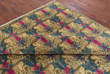 Green William Morris Hand Knotted Wool Area Rug - 8' 0" X 10' 0" - Golden Nile