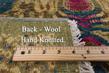 Green William Morris Hand Knotted Wool Area Rug - 8' 0" X 10' 0" - Golden Nile