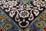 Black William Morris Handmade Wool Area Rug - 7' 11" X 10' 7" - Golden Nile