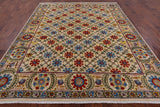 Ivory William Morris Handmade Wool Rug - 8' 1" X 10' 0" - Golden Nile